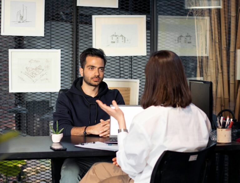 Two people having a job interview